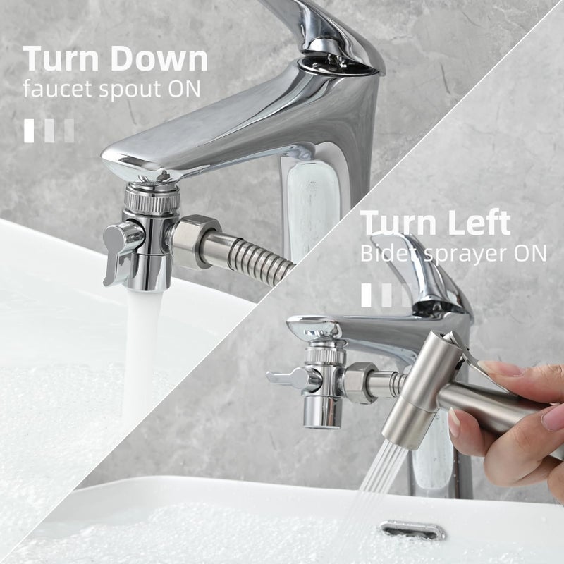 CIENCIA Brass Sink Faucet Diverter Valve to Sink Hose Sprayer,Faucet Splitter for Kitchen,Sink Faucet Replacement Part M22 x M24,SBA021 - Image 3